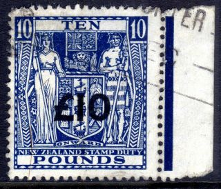 Zealand 1940 - 58 Arms Postal Fiscal £10 On £10,  Sg F216b