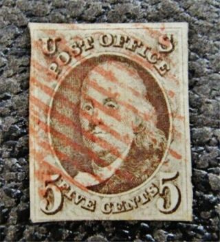Nystamps Us Stamp 1 $425 Red Cancel