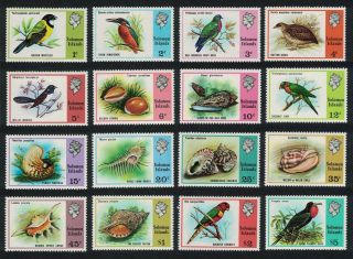 Solomon Is.  Kingfisher Dove Lory Birds Shells 16v Mnh Sg 305 - 320