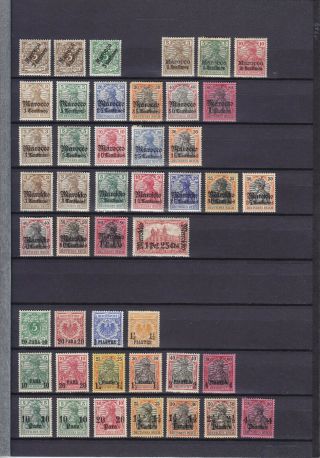German Colonies 1899 - 1919,  183 Stamps,  Color Shades