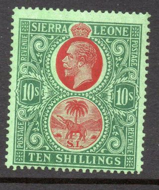 Sierra Leone 1912 - 21 Gv 10s Lmm Wmk.  Multi Crown Sg 127 Cat.  £110