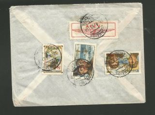 1955 Cape Verde Commercial Air Cover Tied Sticker To Ny