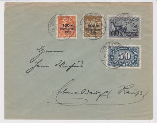 Germany Stamps 1923 Inflation Period Envelope Schwarzburg Postal History