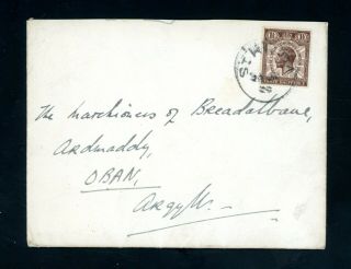 St Kilda 1929 Cover To Oban Posted S.  Y.  Sylvana (j283)