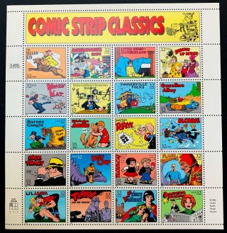 Us Postage Stamps 1995 Scott 3000 Comic Strip Classics Sheet Of 20 Stamps