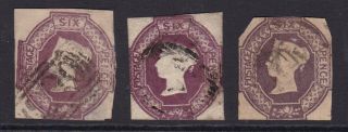 Gb.  Qv.  1857.  6d Embossed Selection.