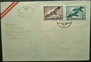 Austria 1953 " Ersttag " Airmail Postal Covers With Bird Stamps Sent From Vienna