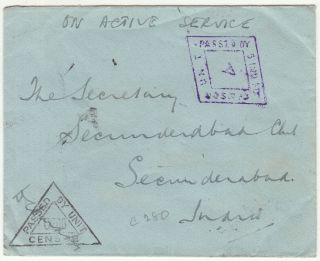 Ceylon: Gvi Censored Cover Via Hyderabad To Secunderabad,  Cachets,  4 - 8 Aug 1942