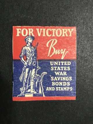 Gandg Us Poster Cinderella Stamp War Savings Bonds Cardboard Cut Out