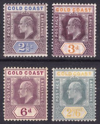 Gold Coast 1905 2.  5d - 2s6d Wmk Multi Crn Ca Sg 52 - 57 Sc 52 - 55 Lmm/ Cat £165 ($212)