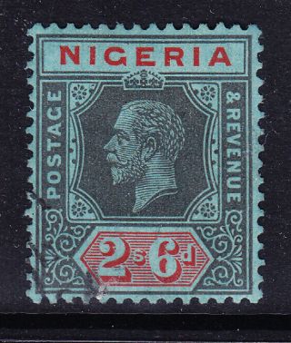 Nigeria 1932 Gv Sg27a 2/6 Black & Red On Blue Die I Fine Wmk Script Cat £85