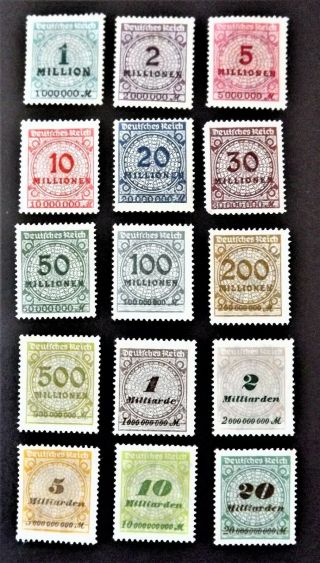 Germany / Weimar Republic.  1923 15 Stamps.