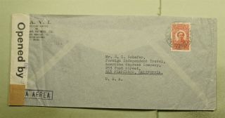 Dr Who 1941 Brazil Rio De Janeiro Airmail To Usa Wwii Censored E53638