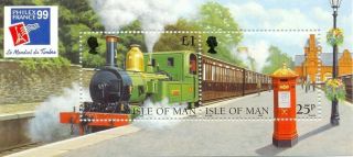 Isle Of Man 1999 Steam Train Miniature Sheet Op Philex 