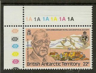 British Antarctic Territory 1980 22p Geographical Society Sg197w Mnh