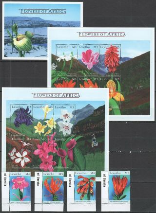 G1529 Lesotho Flowers Of Africa Flora 2kb,  1bl,  1set Mnh Stamps