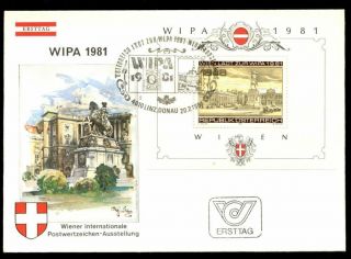 Austria 1981 Wipa Stamp Exhibition M/s Fdc C7747