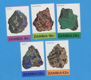 Zambia Scott 263 - 267 Vfmnh Gem Stones 1982