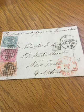 Italy 1872 3 Color Cover To U.  S.  A.  Sc.  26 - 27&31.