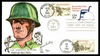Mayfairstamps Us Fdc 1985 Wisconsin Veterans Wwi Combo First Day Cover Wwb70799