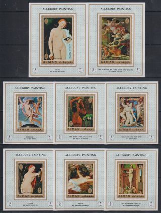 Y681.  Ajman - Mnh - Art - Paintings - Allegory - Deluxe
