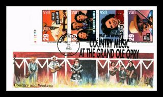 Dr Jim Stamps Us Country Music First Day Cover Scott 2775 - 78 Edken Cachet