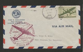 Us 1946 Flying Post Office Demonstration Flight