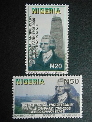 Nigeria 2007 Death Bicentenary (2006) Of Mungo Park,  Explorer; Sg 849 - 850 Mnh