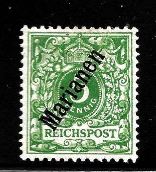 Hick Girl Stamp - Old M.  H.  German - Mariana Islands Sc 12 1900 Overprint Y2260