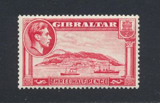 Gibraltar 1938,  1½d Carmine Perf 13½,  Vf Lh Og Sg 123a Cat£275 $370 (see Below)