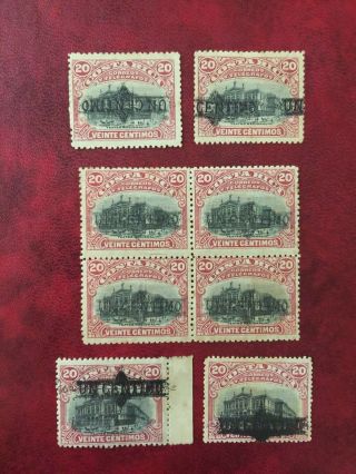 Costa Rica 1905 1ct Surcharge With Some Varieties,  Inverted
