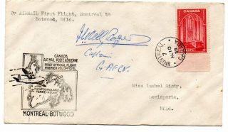Canada 1939 Imperial Airways Flight Cover Montreal Botwood Cachet Pilot Signed