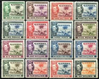 Gambia 1938 Issue,  Sg 150 - 161,  Never Hinged,  Cv £160