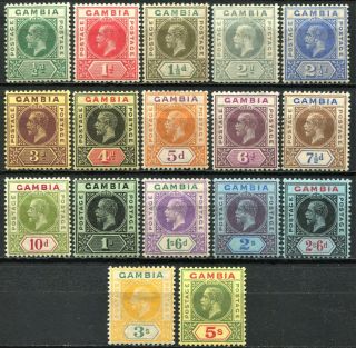 Gambia 1912 Issue Between Sg 86 - 102,  Hinged,  Cv £200