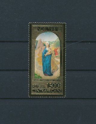 Lk47775 Central Africa Religious Art Paintings Stamp In Gold Mnh