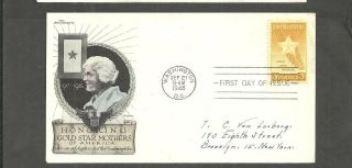 M1536 - Us Stamps - Fdc,  969 Gold Star Mothers - Hand Painted Cachet - 1948