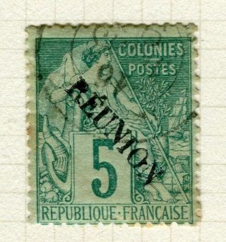 France Colonies; Reunion 1891 Early Optd.  Issue Fine 5c.  Value