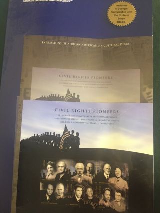 Civil Rights Pioneers Commemorative Us Stamp Sheet,  6 Stamps,  Highly Collectible