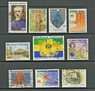 Gabon - - 10 Diff Commemoratives From 1990 - 98 - - Cv $8.  10