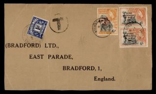 Dr Who 1957 Gold Coast Ghana Independence Ovpt To Englane Postage Due E45478