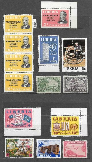 Liberia Stamps Not Hinged Hinged 6 Scans