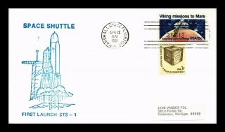Dr Jim Stamps Us Space Shuttle First Launch Sts 1 Event Cover 1981