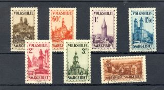 Germany Saargebiet Mi 161/167 - Cv € 800 - - Vf - Postmarks -