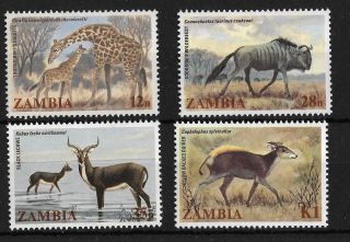 Zambia,  1983 Zambian Wildlife,  Sg 388 - 391,  Mnh Set