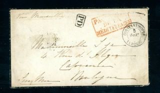 French Levant 1855 Cover Constantinople Turkey To France (o216)