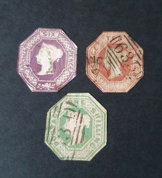 Gb Queen Victoria Embossed Set Cut To Shape Set