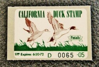Nystamps Us California Duck Stamp 1 Og Nh $350