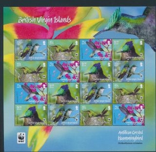 Gx03997 British Virgin Islands Animals Fauna Flora Birds Xxl Sheet Mnh