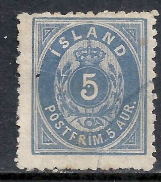 Iceland Stamps 1876 Yv 6b P.  12 1/2 Canc F