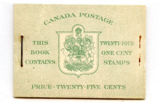 War Issue Booklet 32d Type Ii English 7c,  6c 1 Cent Canada